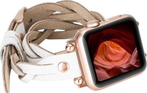 Apple Watch Uyumlu Deri Kordon 38-40-41mm DT RT F3 Beyaz