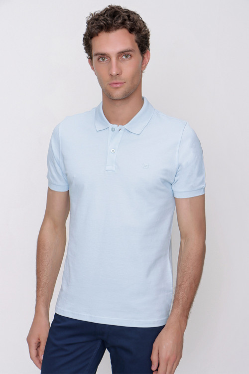 Erkek A. MAVİ Basic Polo Yaka Dynamic Fit T-Shirt