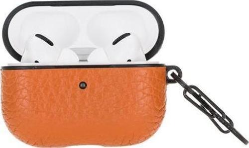 Apple AirPods Pro Uyumlu Deri Kılıf Juni ERC11 Turuncu