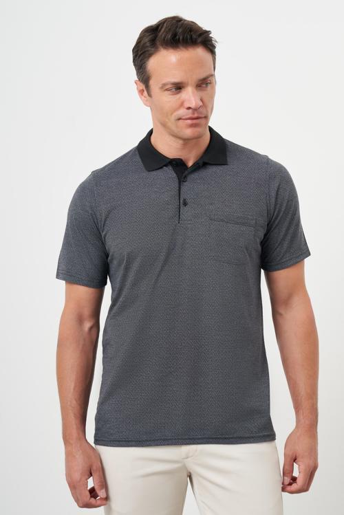  Erkek Antrasit Trend Cepli Polo Yaka T-Shirt