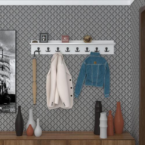 elbise askılığı askılık vettini100 byz 20*100*12 siyah 8 adet askı portmanto