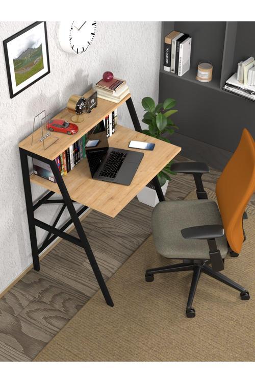 Pratik Çalışma Masası Raflı Ofis Masası Yemek Masası Okul Yurt Masası Metal Raflı Çalışma Masası