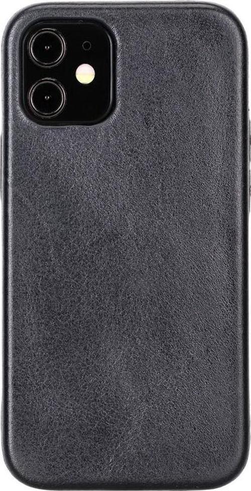 Apple iPhone 12 mini Uyumlu Deri Arka Kapak ROCK RST1 Siyah