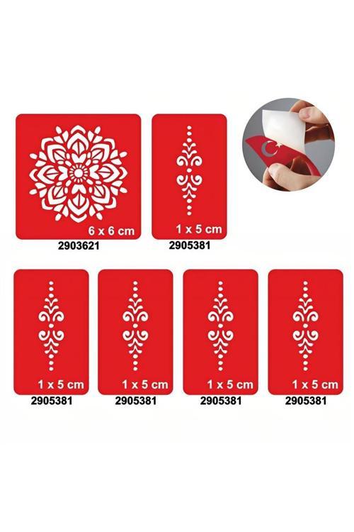 Mandala 5'li Set Geçici Dövme Kına Şablonu