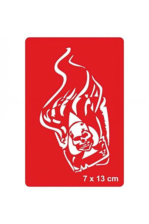 Kuru Kafa İskambil Tattoo Geçici Dövme Şablonları Kına Kalıpları