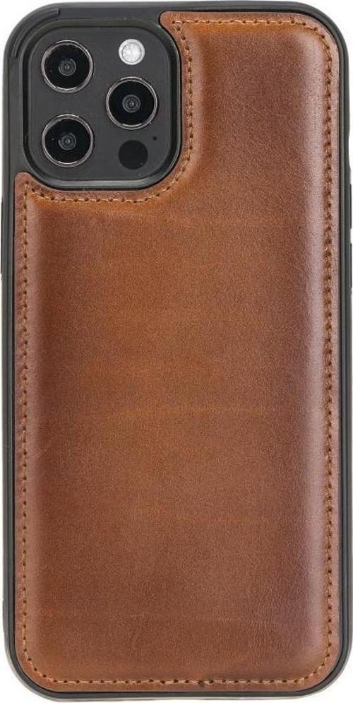Apple iPhone 12 Pro Max Uyumlu Deri Arka Kapak RST2EF Taba