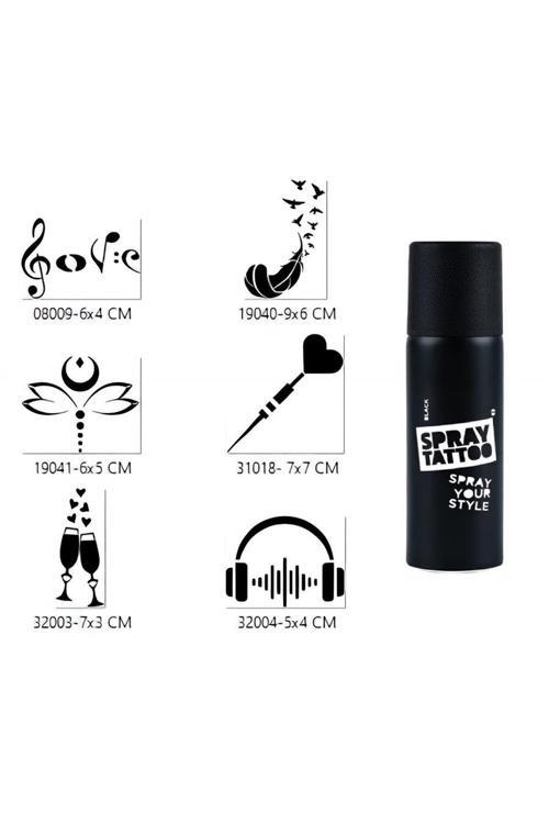 Aşk Ve Kuşlar Sprey Dövme Seti Spray Tatto
