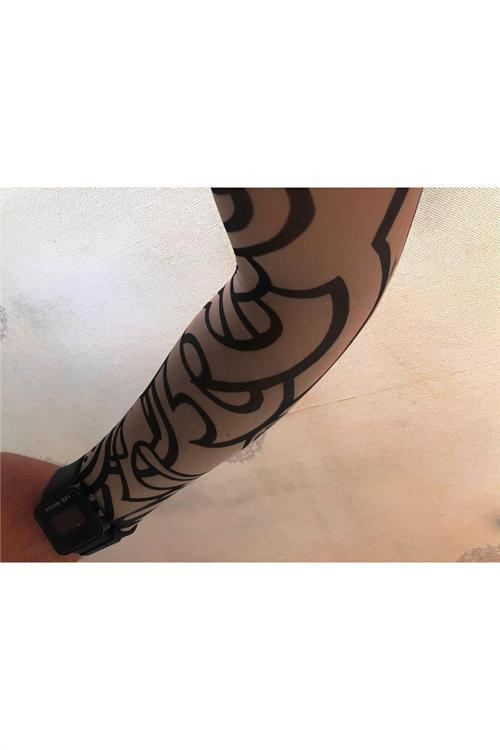 Çift Kol Giyilebilir Dövme Tribalci Desenler Tattoo Sleeve
