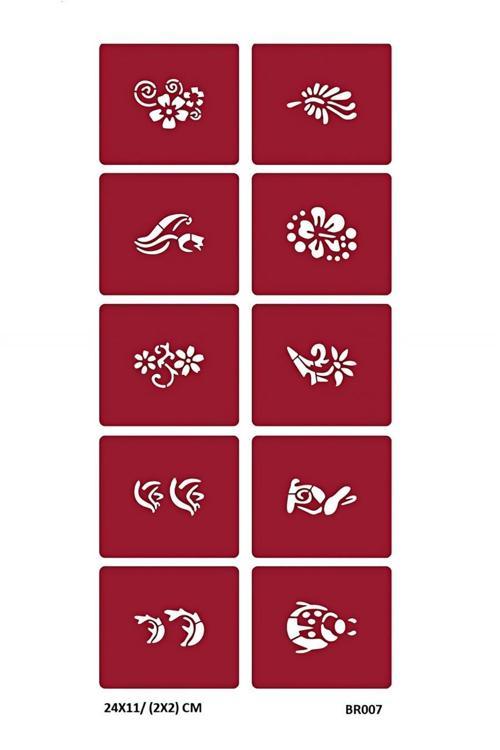 Minimal 10 Adet Geçici Dövme Şablonu Seti Br007
