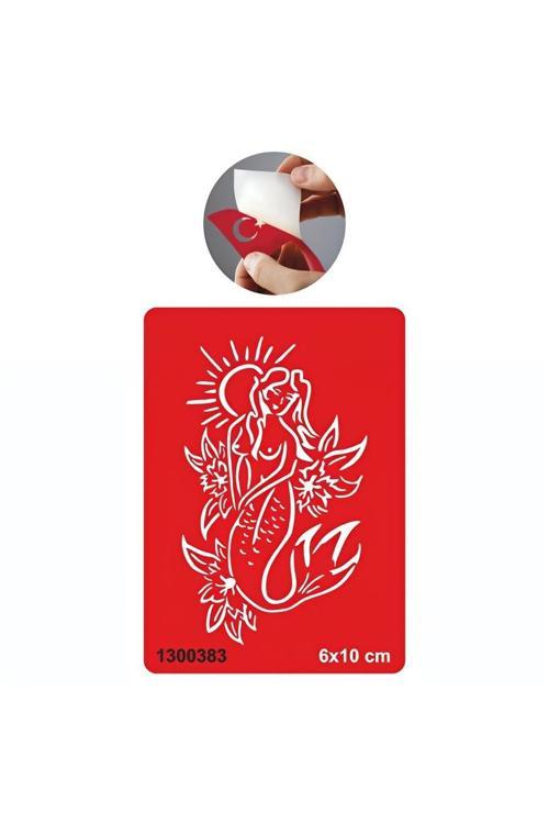 Güneşlenen Deniz Kızı  Tattoo Geçici Dövme Şablonları Kına Kalıpları