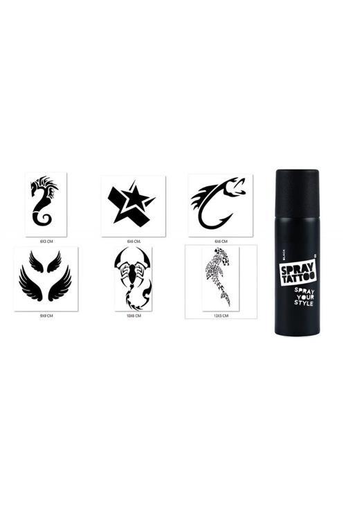 Akrep Ve Balık Geçici Sprey Dövme Seti Spray Tatto
