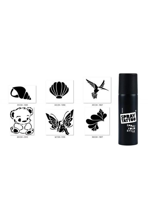 İstiridye Ve Ayıcık Geçici Sprey Dövme Seti Spray Tatto