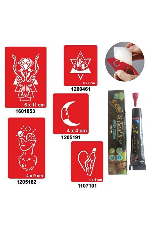Felsefik Düşünce Desenleri Hint Kınası ile Geçici Dövme Yapma Seti