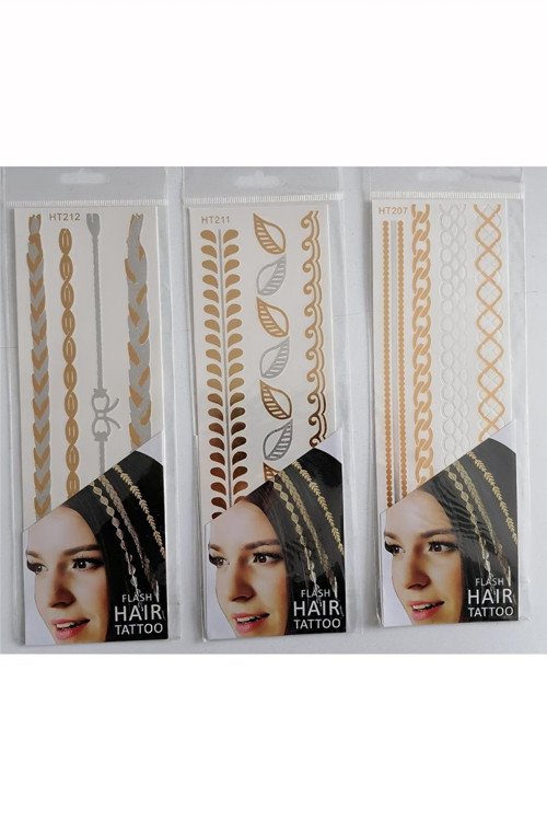 Saç Dövmesi Hair Flash Tattoo 3 Adet birden Model 3