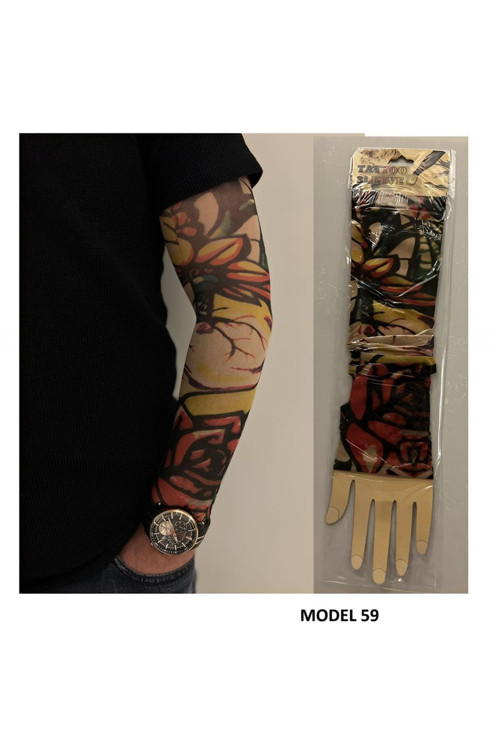 Giyilebilir Dövme Çift Kol 2 Adet Kol Çorap Dövmesi Sleeve tattoo Model59