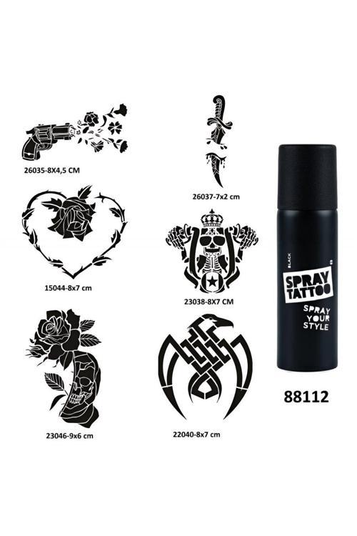 Silah Kartal Spray Tattoo Geçici Dövme Seti Dark Sprey Dövme Kiti