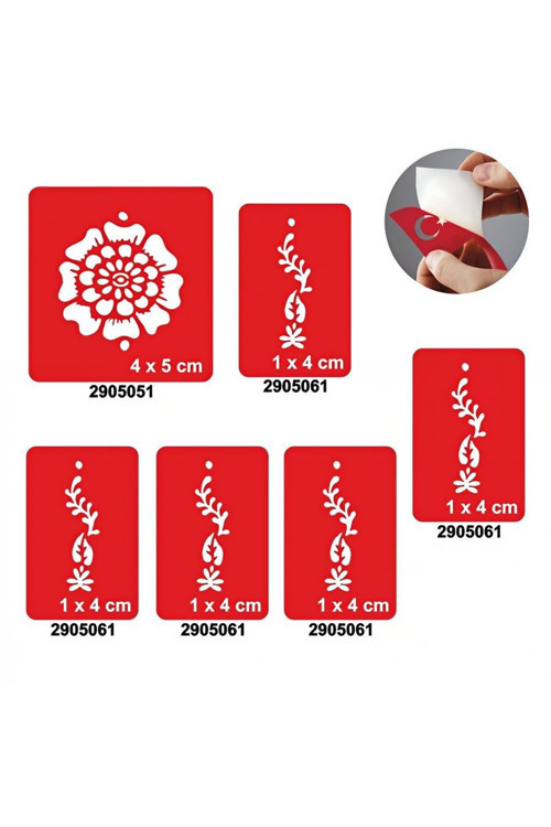 Menekşe 5'li Set Geçici Dövme Kına Şablonu