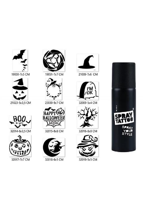 Halloween Cadılar Bayramı Spray Tattoo Geçici Dövme Seti