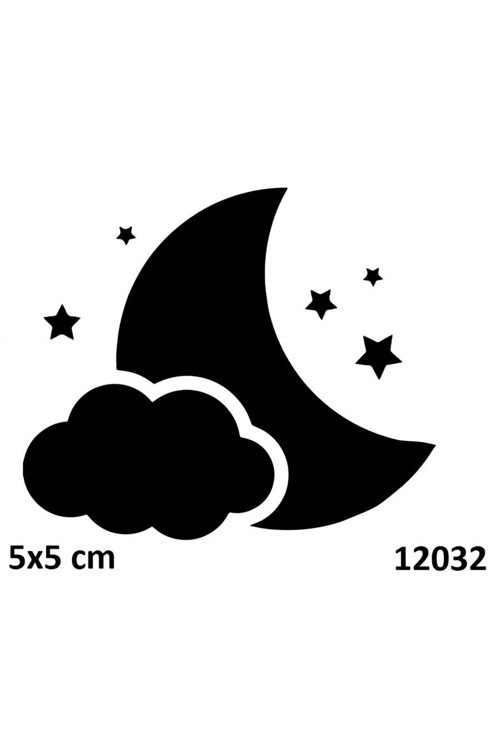 Ay Yıldız Bulut Dövmesi Geçici Dövme Deseni