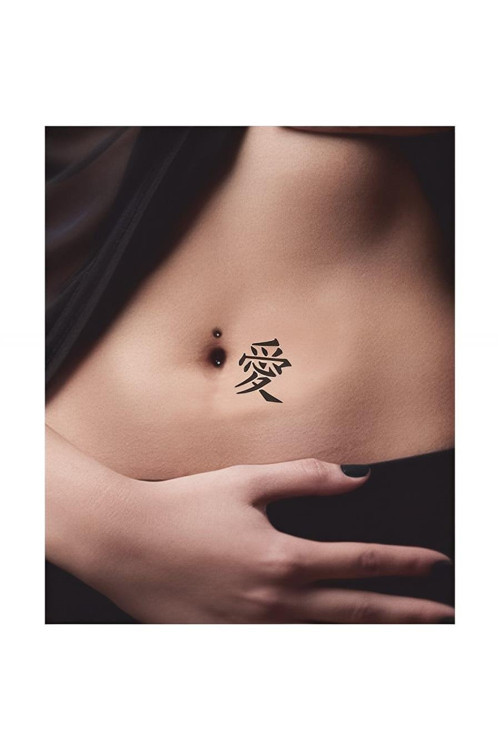 Aşk Kanji Tattoo Geçici Dövme Şablonları Kına Kalıpları