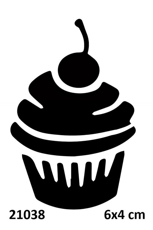 Cup Cake Geçici Dövme Şablonu Stencil Kalıp