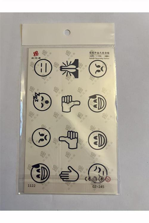 Emojiler Yarı Kalıcı Hayalet Geçici Dövme Yapıştırma Dövme