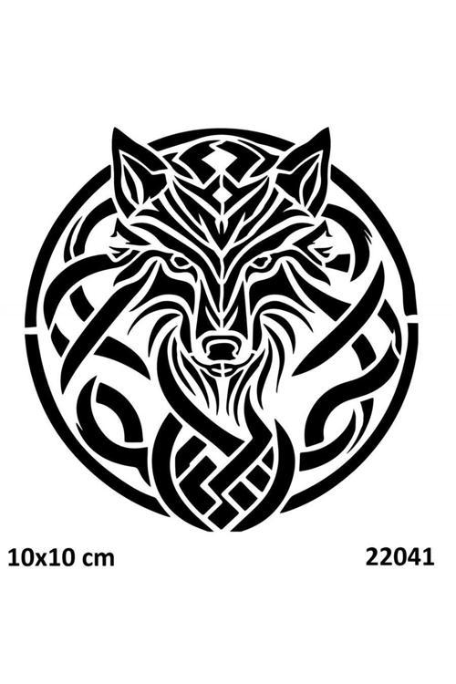 Tribal Bozkurt Dövmesi Geçici Dövme Deseni