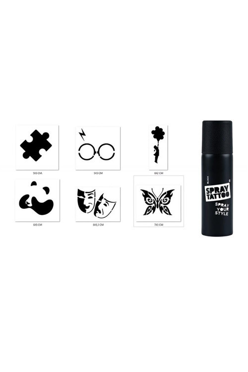 Panda Ve Maske Geçici Sprey Dövme Seti Spray Tatto