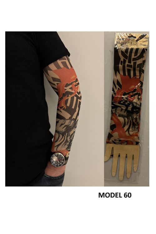 Giyilebilir Dövme Çift Kol 2 Adet Kol Çorap Dövmesi Sleeve tattoo Model60