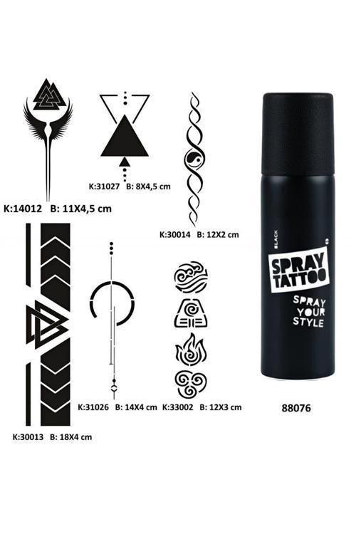 Şerit Sırt Bacak Spray Tattoo Geçici Dövme Seti Dark Sprey Dövme Kiti