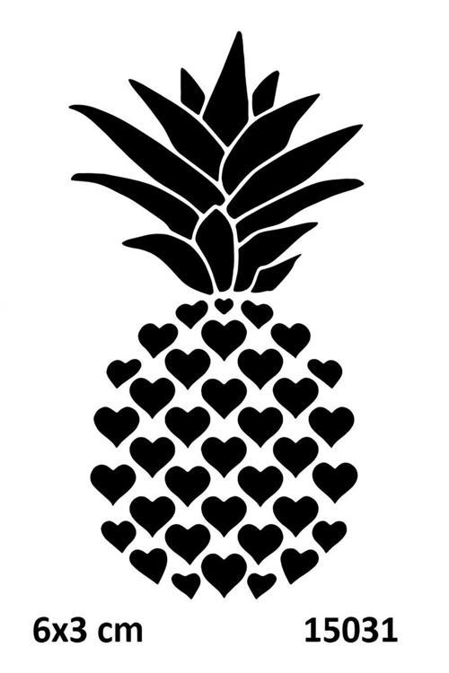 Kalpli Ananas Geçici Dövme Şablonu