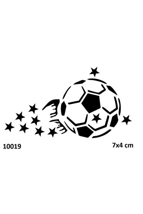 Alevli Futbol Topu Geçici Dövme Şablonu Stencil Kalıp