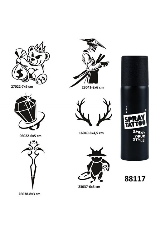 Savaşçı Geyik Spray Tattoo Geçici Dövme Seti Dark Sprey Dövme Kiti