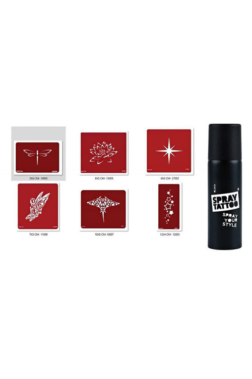 Yıldız Ve Lotus Geçici Sprey Dövme Seti Spray Tatto