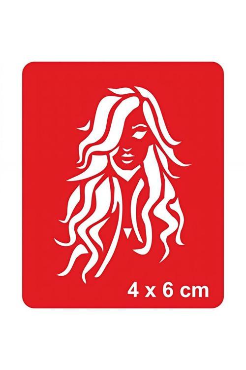 Güzel Saçlı Kadın Tattoo Geçici Dövme Şablonları Kına Kalıpları