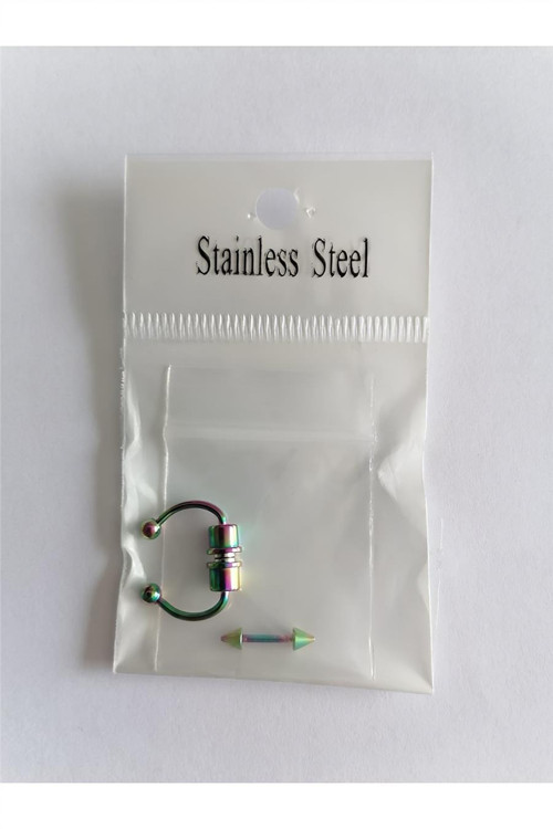Mıknatıslı Fake Septum Piercing Hologram rengi
