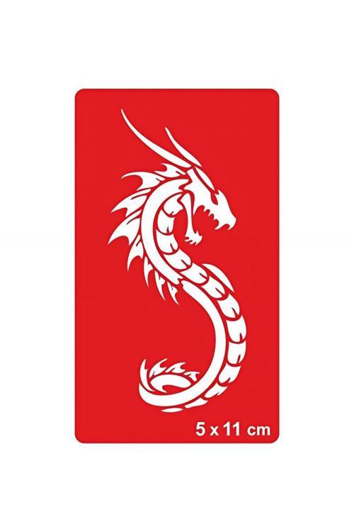 Dev Yılan Saldırısı Tattoo Geçici Dövme Şablonları Kına Kalıpları