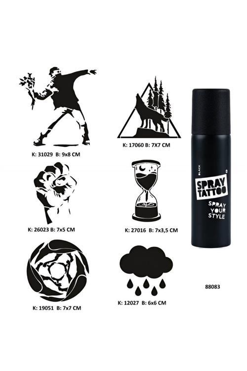 Dik Duruş Spray Tattoo Geçici Dövme Seti Sprey Dövme Kiti