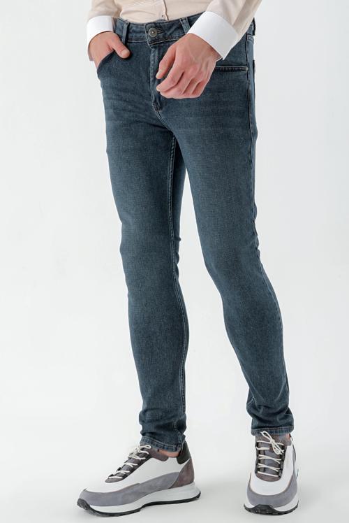 Erkek KAHVE Denim 5 Cep Slim Fit Jean Kot Pantolon