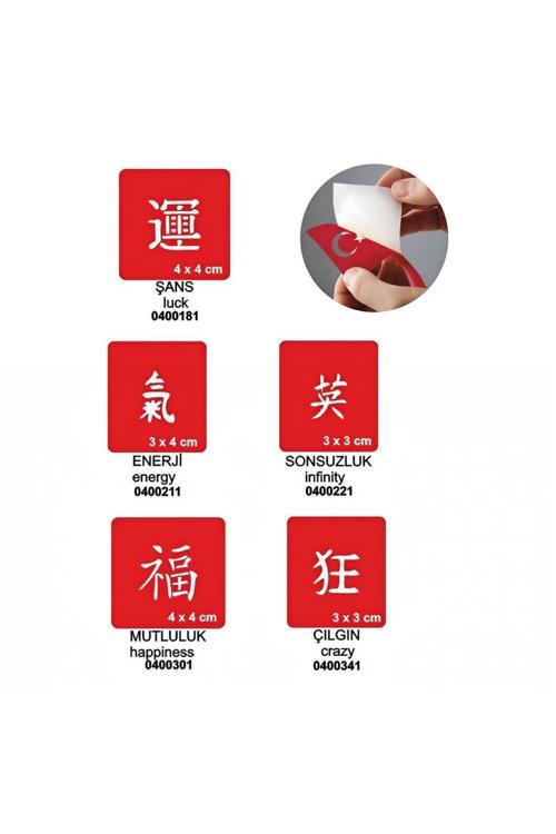 Japon Kanjiler 5'li Set Geçici Dövme Kına Şablonu