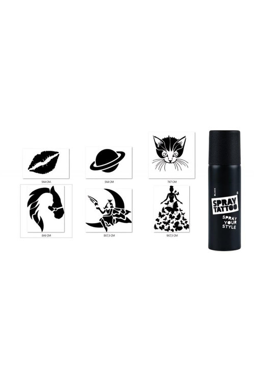 Öpücük Ve Gezegen Geçici Sprey Dövme Seti Spray Tatto