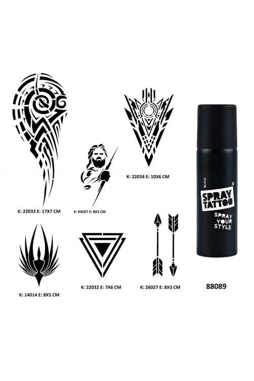 Tribal Kol Modelleri Sprey Dövme Geçici Dövme Seti Dark Siyah