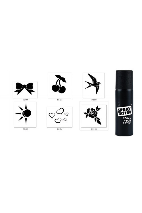 Kiraz Ve Kurdele Geçici Sprey Dövme Seti Spray Tatto