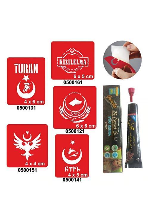 Türkçülük Sembolleri  Hint Kınası ile Geçici Dövme Yapma Seti