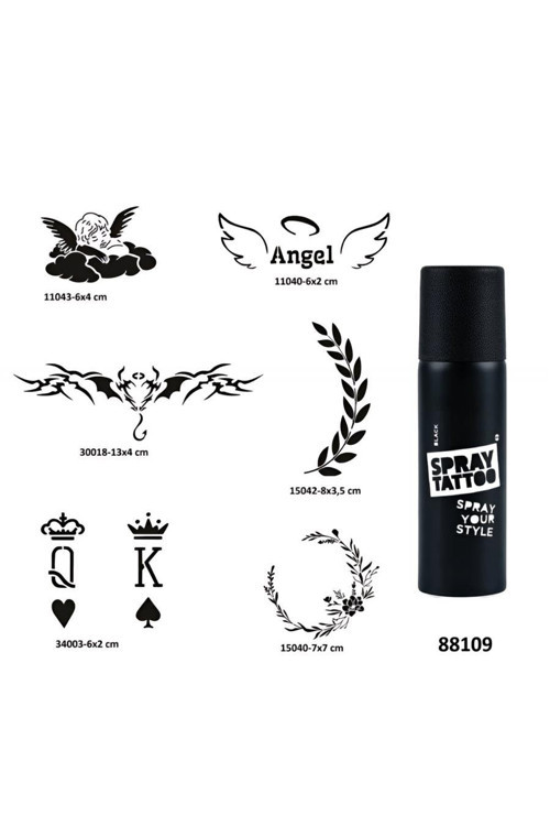 Melek Çiçek Spray Tattoo Geçici Dövme Seti Dark Sprey Dövme Kiti