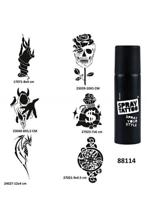 Dolar Yılan Spray Tattoo Geçici Dövme Seti Dark Sprey Dövme Kiti