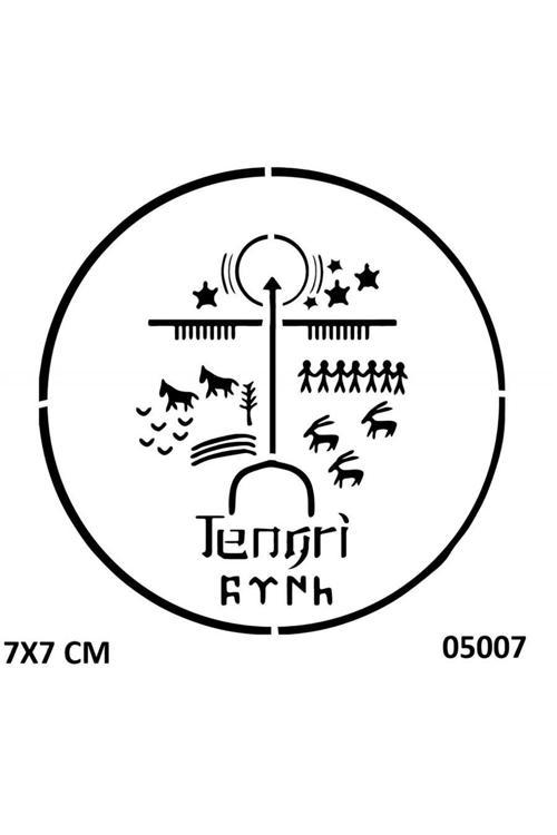 Tengri Göktürk Türk Sembolü Geçici Dövme Şablonu