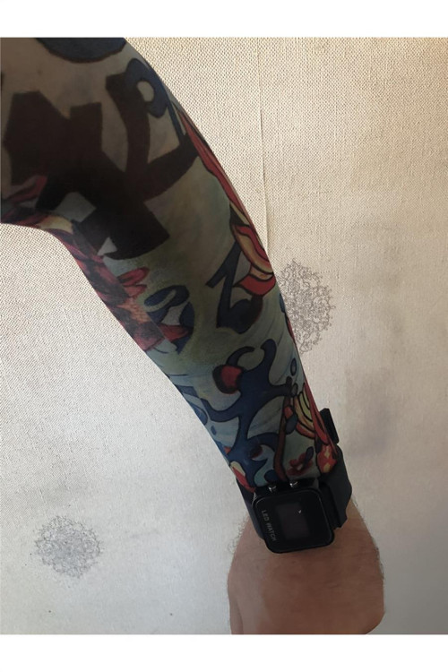 Çift Kol Giyilebilir Dövme Tribal Effect Tattoo Sleeve