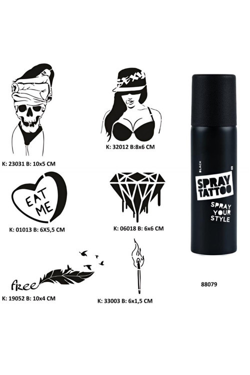 Davetkar Modeller Spray Tattoo Geçici Dövme Seti Sprey Dövme Kiti