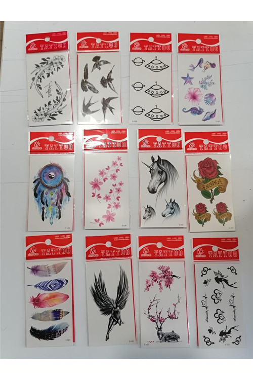 12 Adet Birden Minimal Yapıştırma Dövme Model 5